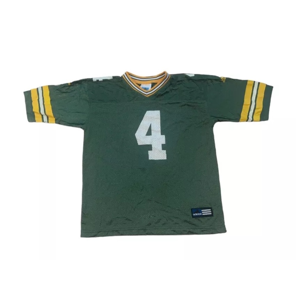 Vintage Adidas Green Bay Packers Brett Favre #4 Green Boy’s Jersey Size Large
